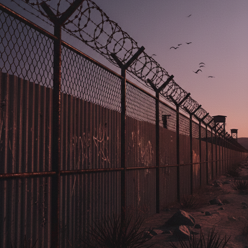 Barbed wire fence symbolizing geopolitical divides